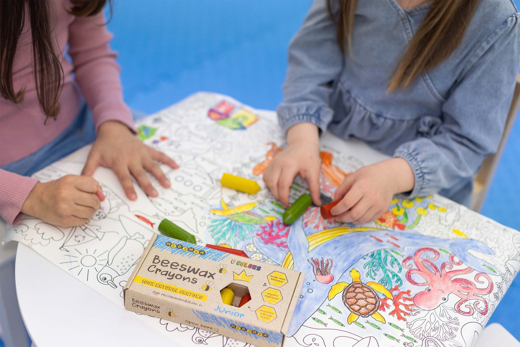 Set Junior, 6 creioane din ceara de albine, Medenka